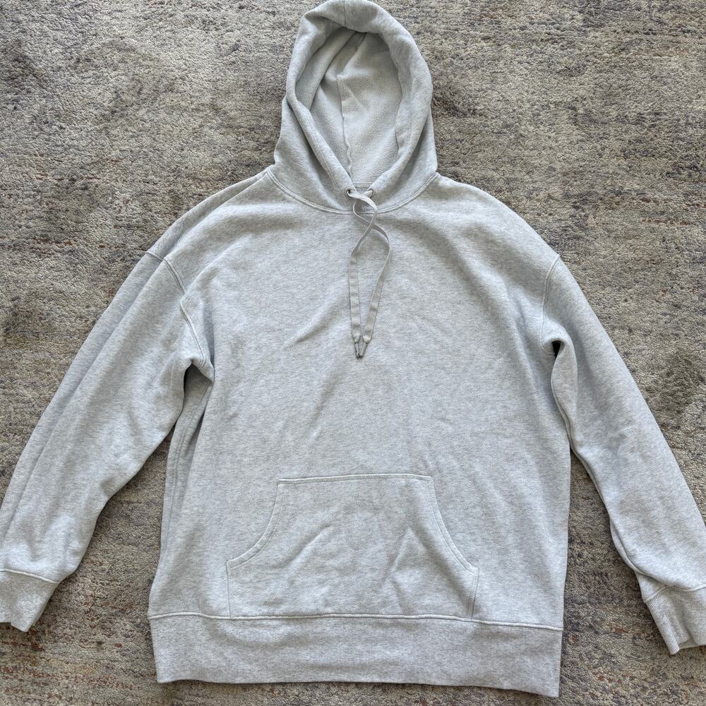 Victoria's Secret Womens Medium Gray Hoodie Pullover Fleece Lined Kangaroo Pckt